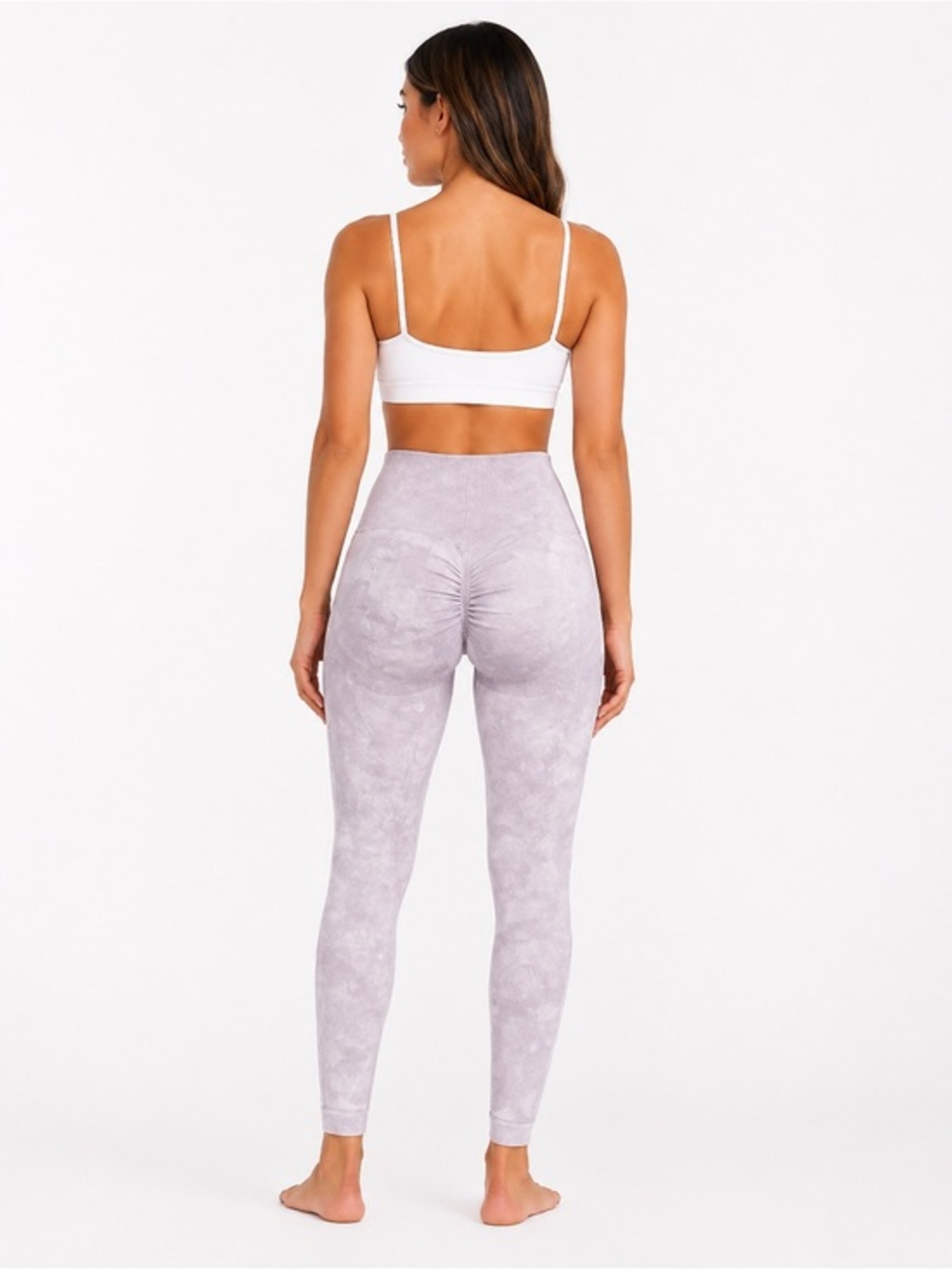 High-Waist Scrunch Leggings - Lavender